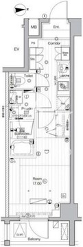プレミアムキューブ武蔵小山 203 間取り図