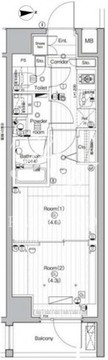 プレミアムキューブ武蔵小山 209 間取り図