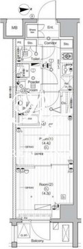 プレミアムキューブ武蔵小山 505 間取り図