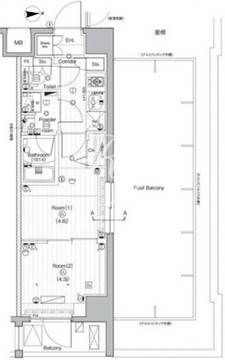 プレミアムキューブ武蔵小山 507 間取り図