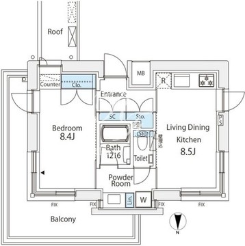 番町會所 401 間取り図