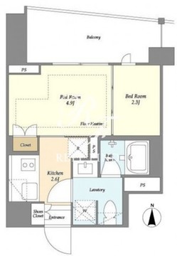 リーブルグラント四谷三丁目 333 間取り図