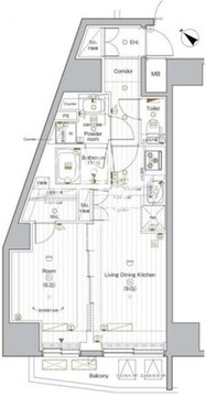 プレミアムキューブG後楽園 1003 間取り図