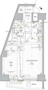 プレミアムキューブG後楽園 1502 間取り図