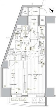 プレミアムキューブG後楽園 803 間取り図