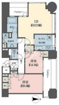 ルネ新宿御苑タワー 2402 間取り図