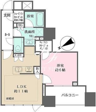 アルビオ・ザ・タワー千代田飯田橋 1202 間取り図