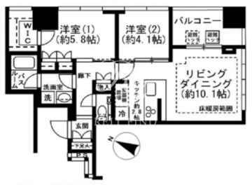 プレミストタワー白金高輪 706 間取り図