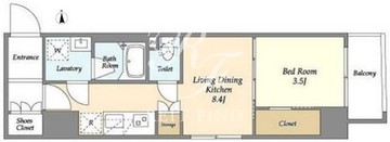 アジュールテラス門前仲町 501 間取り図