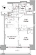 パークハビオ人形町 1008 間取り図
