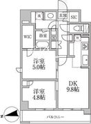 レジディア新御徒町2 1205 間取り図