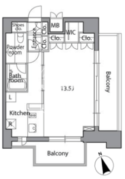 麻布台レジデンス 1302 間取り図