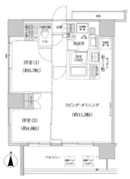 パークハビオ渋谷本町レジデンス 722 間取り図