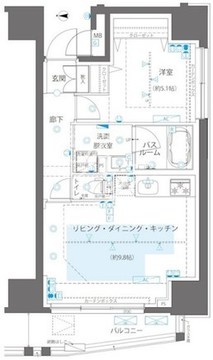 ズーム浅草ウエスト 204 間取り図