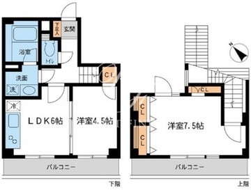 ルクレ初台 402 間取り図
