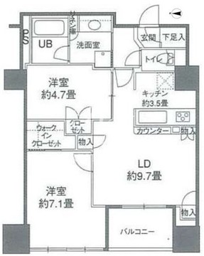カスタリアタワー品川シーサイド 1809 間取り図