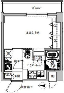 エスレジデンス木場フルスパーク 303 間取り図