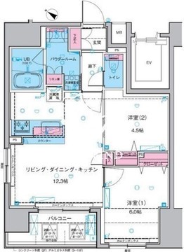 ジェノヴィア浅草2スカイガーデン 1006 間取り図