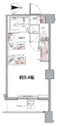 ラグディア麻布十番 104 間取り図
