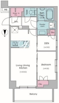 ドゥーエ菊川 306 間取り図