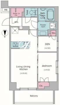 ドゥーエ菊川 506 間取り図