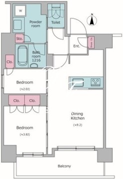ドゥーエ菊川 502 間取り図