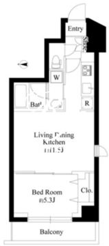 ロイジェント菊川 1201 間取り図