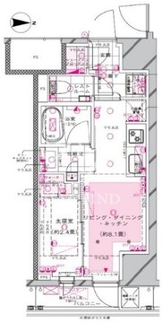 ピアース新宿三丁目 402 間取り図