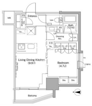 ザ・パークハビオ荏原中延駅前 1206 間取り図