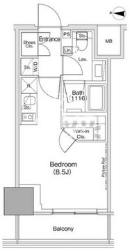 ザ・パークハビオ荏原中延駅前 303 間取り図