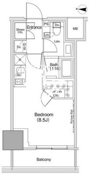 ザ・パークハビオ荏原中延駅前 1203 間取り図