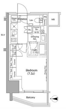 ザ・パークハビオ荏原中延駅前 201 間取り図