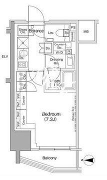 ザ・パークハビオ荏原中延駅前 501 間取り図