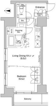 ザ・パークハビオ入谷 1301 間取り図