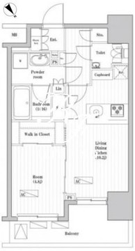 オーパスレジデンス武蔵小山 807 間取り図