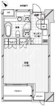 カスタリア銀座 1102 間取り図