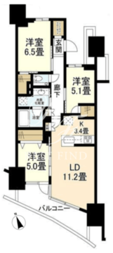 プラウドシティ東雲キャナルマークス 613 間取り図