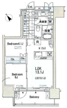 クレヴィア茗荷谷 文京の丘 14F 間取り図