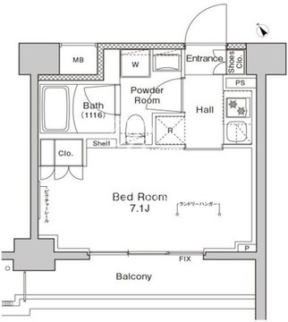 プラウドフラット戸越公園 208 間取り図