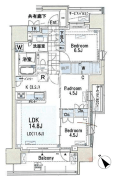クレヴィア茗荷谷 文京の丘 12F 間取り図