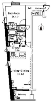 ルミークアン南麻布 407 間取り図