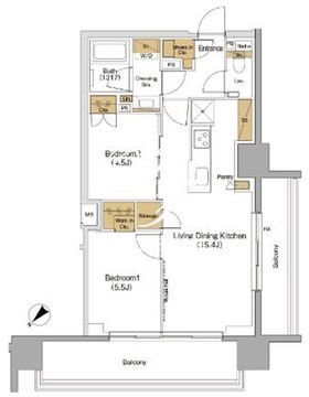 ザ・パークハビオ滝野川 1409 間取り図
