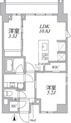 アジールコート麻布十番 801 間取り図 ?>