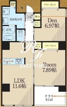 ミレドゥーエ日暮里 1101 間取り図