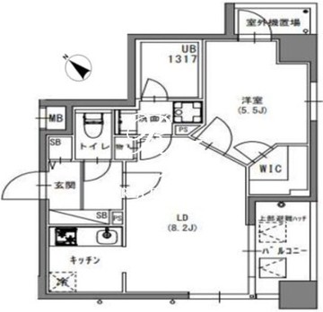 エスレジデンス押上ブロッサム 801 間取り図