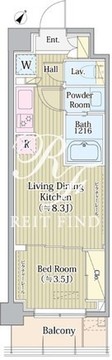 アヴォルトフェリーチェ蒲田サウス 407 間取り図
