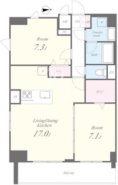 オンズマリーナ浅草 1402 間取り図