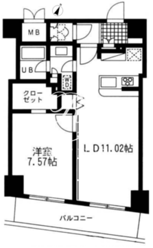 レジディア日本橋人形町2 1002 間取り図