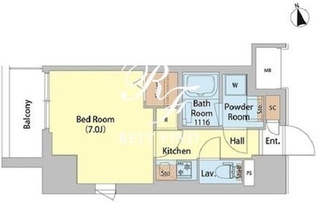 レフィールオーブ町屋駅前 404 間取り図