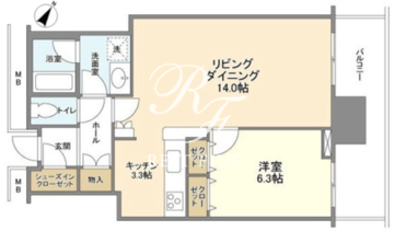 リガーレ日本橋人形町 2202 間取り図